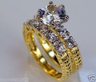 lab created Diamond ladies STUNNING 5.04 CT wedding set 18K Gold 