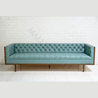 Celebrity Chesterfield Pale Blue Leather Sofa