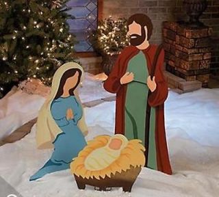 Large Nativity Metal Outdoor Christmas Yard Decorations Mary, Joseph 