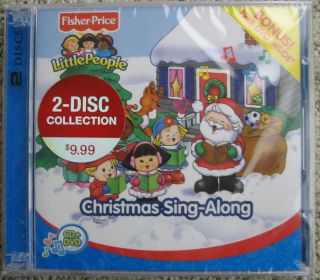 Fisher Price LITTLE PEOPLE Christmas Sing Along CD + Bonus DVD sealed