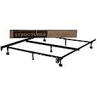 Full XL Heavy Duty Metal Bed Frame with 7 Legs and Rug Rollers