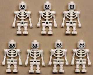 x7 NEW Lego White Skeleton Minifigs Minifigure SCARY HALLOWEEN Guys 