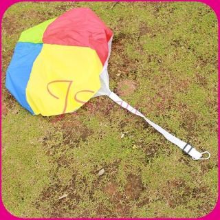   25 inch Rainbow Color Kids Outdoor Game Toy Parachute with Carabiner