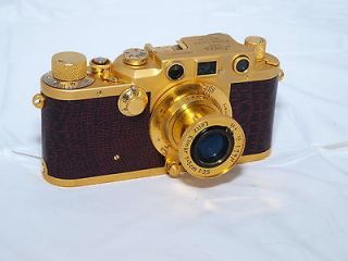   GOLD PLATED camera, SNAKE leather, Elmar 5cm f3.5 GOLD PLATED lens
