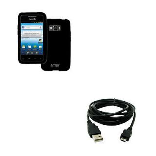 for Sprint LG Optimus Elite LS696 Black Gel Silicone Case Cover Skin 