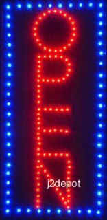   Vertical Animated Led Neon light OPEN Sign on/off Switch/Chain 19x10