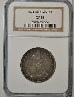 1874 Seated Liberty Half Dollar PROOF ARROWS SUPERB GEM PF ** SUPER 