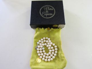 Majorca Hand Crafted Pearls From Spain w/leather pouch