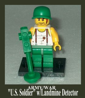 ARMY/WAR Lego U.S Army Soldier w/Landmine Detector NEW WWII