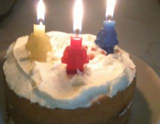 Lego Mini Figure (inspired) Birthday cake Party Candles x 5