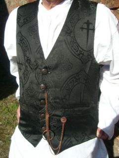 Raven Steampunk Gothic Waistcoat (Vest) Black