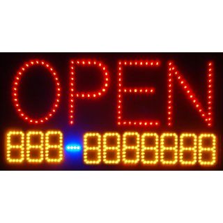 22x13 OPEN Phone Number Led Light Business Sign Window Animated 