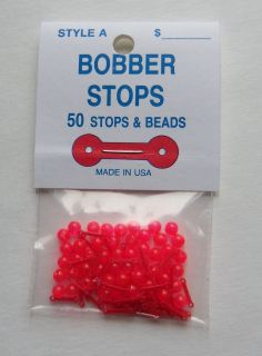 BOBBER STOPS   TWO HOLE   50 PER PACK   Stops & Beads