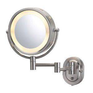 Jerdon Eclipse 8 Lighted Wall Mount Mirror, 5X 1X Magnification