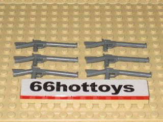 LEGO Accessories Gray Army Soldier Gun OF 6 NEW