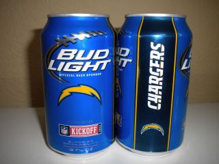 BUD LIGHT NFL 2012 SAN DIEGO CHARGERS LIMITED EDITION ALUMINUM EMPTY 