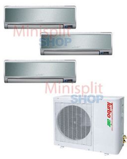 Mini Split 3 x 12000  36000 Turbo Air Conditioner A/C + Heat Pump TAS 