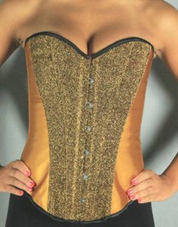 Sexy Holiday Gold Sparkle Corset S M L Digger Halloween Costume 