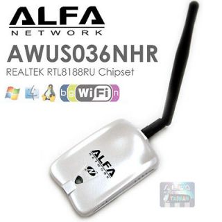 ALFA Network AWUS036NHR USB Wireless N WiFi 802.11b/g/n Adapter 2000mW