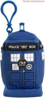 DR WHO New 4 TARDIS Police Box PLUSH Sound & Lights w/ Clip 