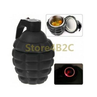   Grenade Shaped Mug Coffee Cup w/ LED Light on the Cap Black New