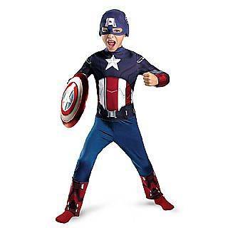 Boys Child Marvel The Avengers Captain America Costume Outfit W/ Mask