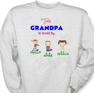 This Grandpa Is Loved By (Grandkids Names & Icons) Stick People 