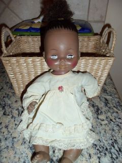 Vintage Black Americana Horsman Baby Doll, Original Clothes 1974
