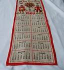 Vintage Linen Dated 1968 Calendar Wall Hanging or Runner Bless This 