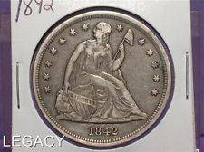 1842 P Silver Seated Liberty Dollar Full Liberty (PRS+