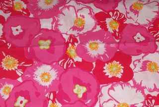 LILLY PULITZER FABRIC*BEGONIAS*SCARLET*HOTTY PINK*17 X 17*QUILT FABRIC 