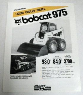 Melroe 1988 Bobcat 975 Loader Sales Brochure