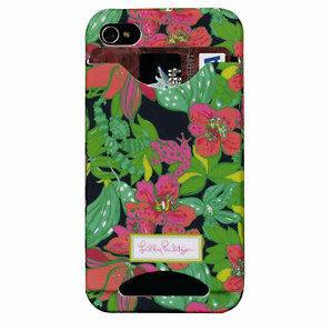 LILLY PULITZER iPhone 4 / 4S CASE COVER w/ CARD SLOTS  SKIP ON IT