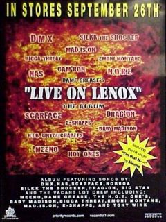 LIVE ON LENOX   DMX NAS CAMRON SCARFACE 18x24 POSTER P1248 *FREE U.S 