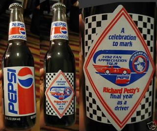 Full PEPSI Longneck Bottle Richard Petty Final Year