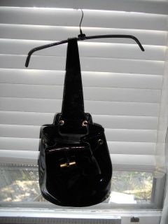 Auth Wow Longchamp Paris Roseau Black Patent Over Shoulderbag