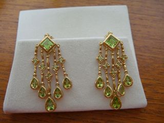 Chuck Clemency ~ 14K Gold Chandelier Earrings with Peridot *Free Gift*