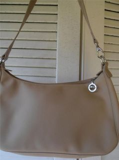 LONGCHAMP NYLON PURSE SMALL BUT ROOMY VERY CLEAN BEIGE COLOR MADE IN 