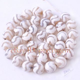 10MM ROUND SHAPE FACETED WHITE AGATE GEMSTONE BEADS STRAND 15