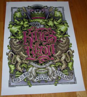 KINGS OF LEON concert gig poster 3 25 09 AUCKLAND NZ
