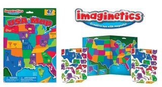 Imaginetics USA Map States & Capitals 47 Magnets State Testing 