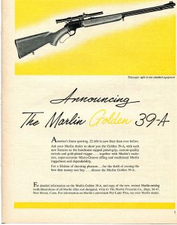 1957 Marlin Golden 39A 22 Rifle Gun Ad