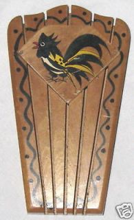 Vintage Woodpecker Wood Cutlery Knife Holder Chicken