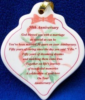Anniversary Gift   50TH ANNIVERSARY Sentimental Ornament   Free 