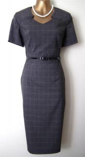 NEW 1950s VTG JOAN HOLLOWAY MAD MEN GREY CHECK PENCIL WIGGLE OFFICE 