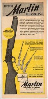 1945 Vintage Ad Marlin .22 Rifles Models 39 A, 80 DL, A1 DL