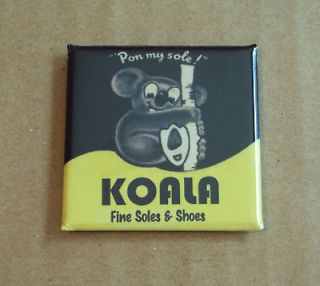 Koala Bear Shoes FRIDGE MAGNET matchbook soles vintage style