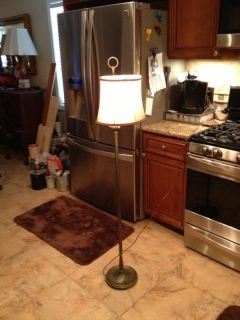 BEAUTIFUL VINTAGE BRASS AND IRON base covered w/brass FLOOR LAMP