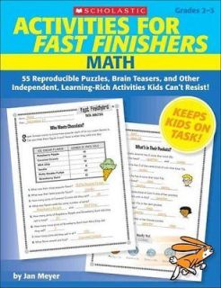 ACTIVITIES FOR FAST FINISHERS MATH   JAN MEYER (PAPERBACK) NEW