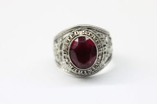 MARINE CORPS STERLING SILVER RING with RED STONE made by Jostens